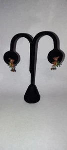 Vintage Natural Ruby& Emerald Earrings - Picture 1 of 6