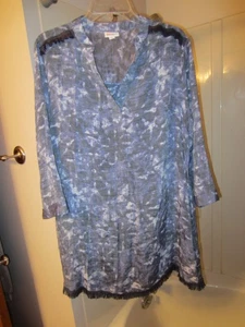 NWOT women's 3/4 sleeve top  LulaRoe Size M blue/gray colors - Picture 1 of 14