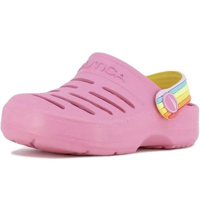Nautica Sz 8 Toddler Pink Rainbow Clogs Beach Shoes NWT  - Image 1 of 4