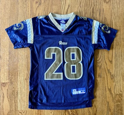 Camiseta Marshall Faulk Reebok On Field NFL De Colección St Louis Rams Juvenil Mediana Foto 1 de 4