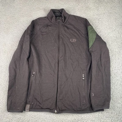 Icebreaker 260 Sweater Jacket Mens Medium Brown 100% Merino Wool Realfleece Zip - Image 1 of 4