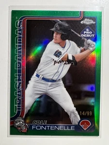 COLE FONTENELLE CHROME GREEN REFRACTOR #/99 PANDAS - 2025 TOPPS PRO DEBUT - Bild 1 von 2