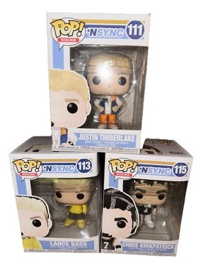 Funko Pop NSYNC Set x3 Justin Timberlake + Lance Bass +  Chris K. - Immagine 1 di 2