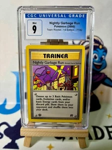 Pokemon nightly garbage run TEAM ROCKET 1 st edition Eng CGC 9 #77 2000 trainer - Foto 1 di 2