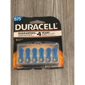 Duracell Size 675 Hearing Aid Batteries-6 Pack-Easy-Fit Tab - Picture 1 of 2