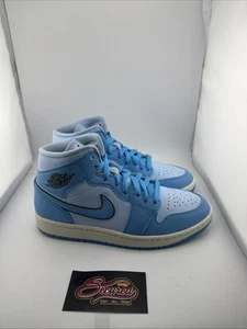 Size 8W/6.5Y- Air Jordan 1 SE Mid Ice Blue W - Picture 1 of 5