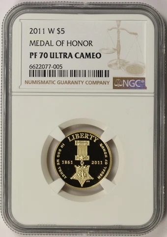 2011-W Medal of Honor Modern Gold Commemorative $5 Proof PF 70 Ultra Cameo NGC Cover