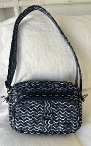 LUG | Carousel Waves | Convertible Crossbody Belt Bag Navy White Nautical - Picture 1 of 11