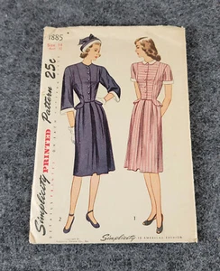 Simplicity Schnittmuster MISSES KLEID ABNEHMBARE MANSCHETTE #1885 Gr: 14 SCHNITT ©1947 - Bild 1 von 2