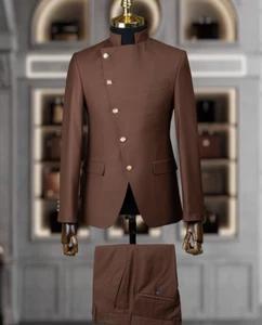 Trajes de hombre ajustados de un solo pecho formal boda fiesta negocios trajes informales - Imagen 1 de 16