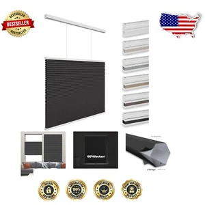 Customizable Blackout Cellular Blinds, 38"W x 72"H - Cordless for Kids Safety - Picture 1 of 10