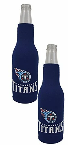 Tennessee Titans NFL Kolder Bottle Cooler Neoprene Zip up Suit Set of 2 Cover