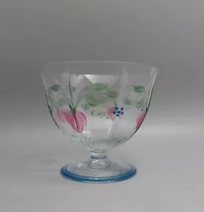 Eva Englund for Orrefors, Maja Pattern Hand-Painted Pedestal Bowl 11cm - Picture 1 of 12