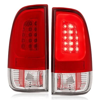 New Red Lens LED Tube Tail Lights Brake Lamp For Ford F150 F250 F350 97-07 - Image 1 of 4
