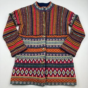 MOTH Anthropologie Colorful Geometric Wool Cardigan Sweater Small - Picture 1 of 7