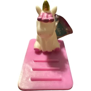 Support téléphone licorne support antidérapant rose blanc - Photo 1 sur 8