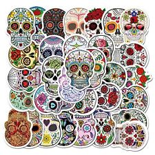 50pcs Halloween Sugar Skull Stickers Dia de Los Muertos Mexican Day of Dead Sti