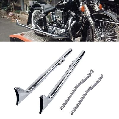 36'' Fishtail for Harley Softail Models with 1.75'' True Dual Exhaust Headers - Image 1 of 4