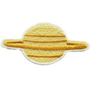Small Planet Saturn Embroidered Iron On Patch - Picture 1 of 2