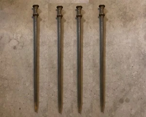 Tent Stakes Double Head - Heavy Duty Steel Spikes~26" X 3/4" Canopy (LOT OF 4) - Picture 1 of 6