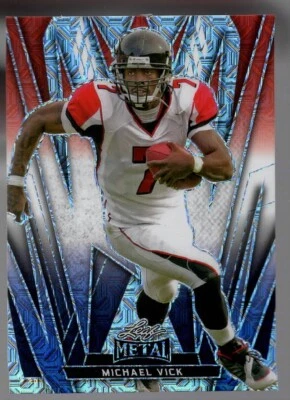 2024 Michael Vick Leaf Metal Red White Blue Mojo 1/1 Pre-Production Proof - Image 1 of 2
