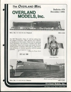 catalogo rivista OVERLAND MODELS MAIL Bulletin 70 1986                E   bb - Picture 1 of 2