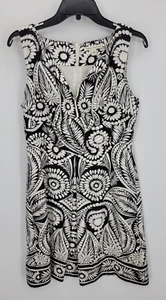 Banana Republic Dress Womens 6 Black White Floral Silk Sleeveless Artsy Designer - Picture 1 of 8