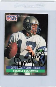 1991 Pro Set #664 Dave Krieg Seahawks Signed Auto *K7010 - Picture 1 of 2