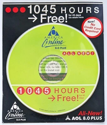 "Red Dots" America Online Collectible / Install Disc, Vintage AOL CD v8.0 Plus! - Image 1 of 2