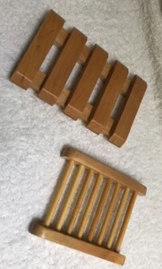 Eco-Friendly Wooden Soap Dishes: Two Styles: Durable, Natural, Keeps Soap Fresh - Picture 1 of 5