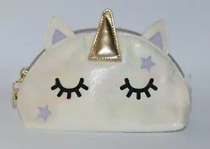 NEW BATH & BODY WORKS GOLD UNICORN MAKEUP COSMETIC BAG CLUTCH ORGANIZER CUTE - Picture 1 of 6
