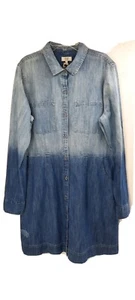 Abito moderno cowgirl in denim blu indaco vero artigianale effetto invecchiato. Taglia XL. - Foto 1 di 11