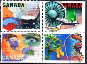 W CANADA 1595-1598a HIGH TECHNOLOGY INDUSTRIES SET BLOCK - Picture 1 of 1