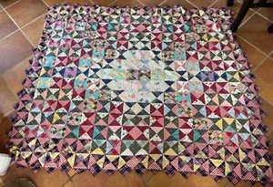 QUILT FROM LATE 1800'S EARLY 1900'S PATCHWORK (87X 73.5) - Picture 1 of 13
