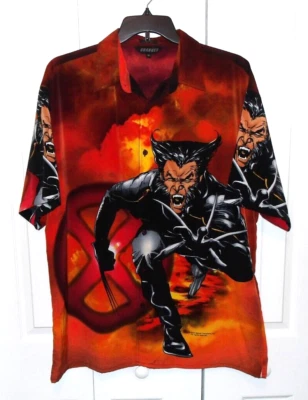 Vintage 2000 Marvel Characters Wolverine Full Graphic Button Shirt Size XL - Image 1 of 4