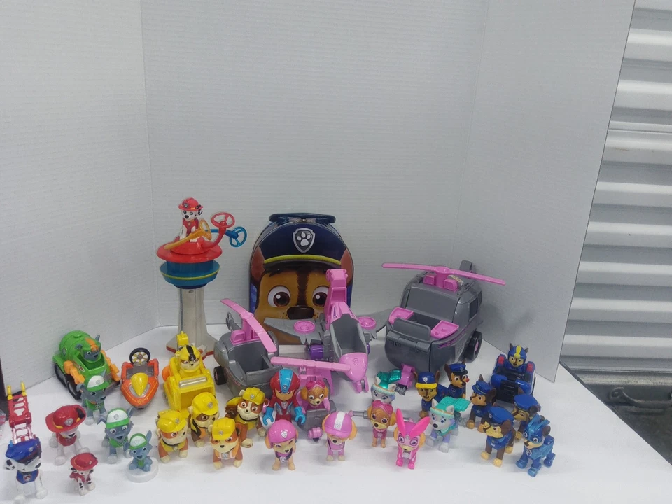 Paw Patrol Toy Mixed Lot of 33 Figurines Vehicles & Lunch Box  - Image 1 of 4