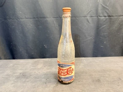 1940s Pepsi Cola Vtg 12oz Bottle Red White Blue Double Dot Design Glens Falls NY - Image 1 of 2