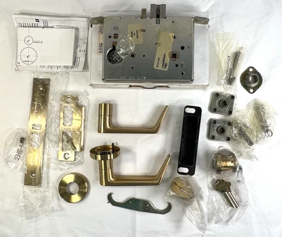 SCHLAGE Office Function Complete Mortise Lock  L9050P 06A 606 C-KWY  Dull Brass  - Image 1 of 3