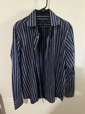 Bristol & Bull Men's Long Sleeve Button-Down Shirt L, Purple And Black - Image 1 of 3