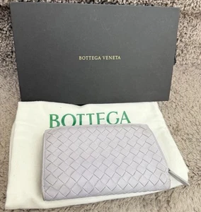 Authentic Bottega Veneta Intrecciato Women's Leather Wallet Bi-fold Light Purple - Picture 1 of 20