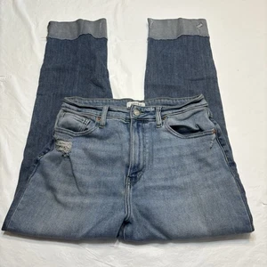 Pantalones de mezclilla para mujer Artemis vintage lavado claro tiro alto puños novio 28/09 - Imagen 1 de 12