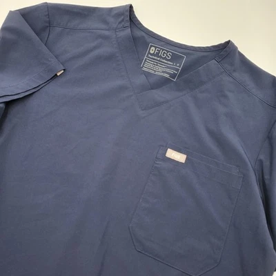 FIGS Technical Collection Navy Blue V Neck Scrub Top Women's Size S - Image 1 of 4