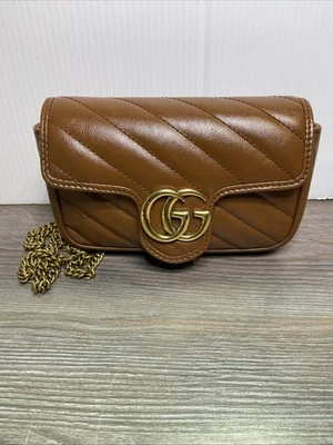 Gucci GG Marmont Super Mini Shoulder Bag I Brown - Image 1 of 4