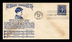 DR JIM STAMPS US COVER EDWARD A MACDOWELL FAMOUS AMERICANS FDC THERMOGRAPHED - Picture 1 of 2