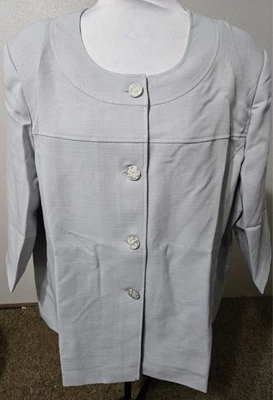 2X Judy Bond NOVA jaqueta cinza feminina ombreiras manga 3/4 bolsos de botão - Imagem 1 de 3