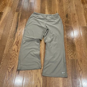 Pantaloni leggings vintage anni 90 Y2K Nike Fit Dry donna marrone svasato yoga Capri S - Foto 1 di 7