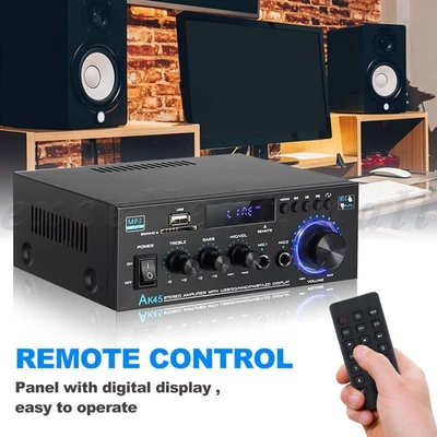 600W 2 Channel Bluetooth Mini HIFI Power Amplifier Audio Stereo Amp Home Car FM - image 1 of 4