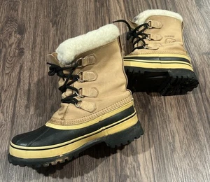 Sorel Caribou Natural Rubber Women's Size 8 Winter Snow Boots Made In Canada - Picture 1 of 15