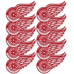 10 pcs Michigan Detroit Red Wings Hockey Logo Size 3.3"x2.4" Sew Iron On Patches - Picture 1 of 12