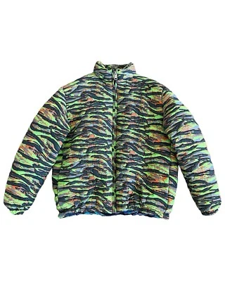ERL Quilted Tiger Camo Pattern Down Puffer Jacket 100% Authentic Mens - Image 1 of 4